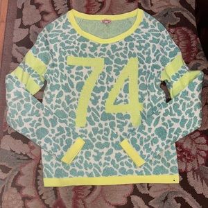 Juicy Couture Women’s Sparkle Glitter Cheetah “74” Sweater